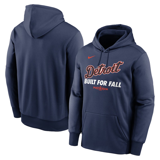 Men's Detroit Tigers Navy 2025 Postseason Collection Therma Fleece Hoodie